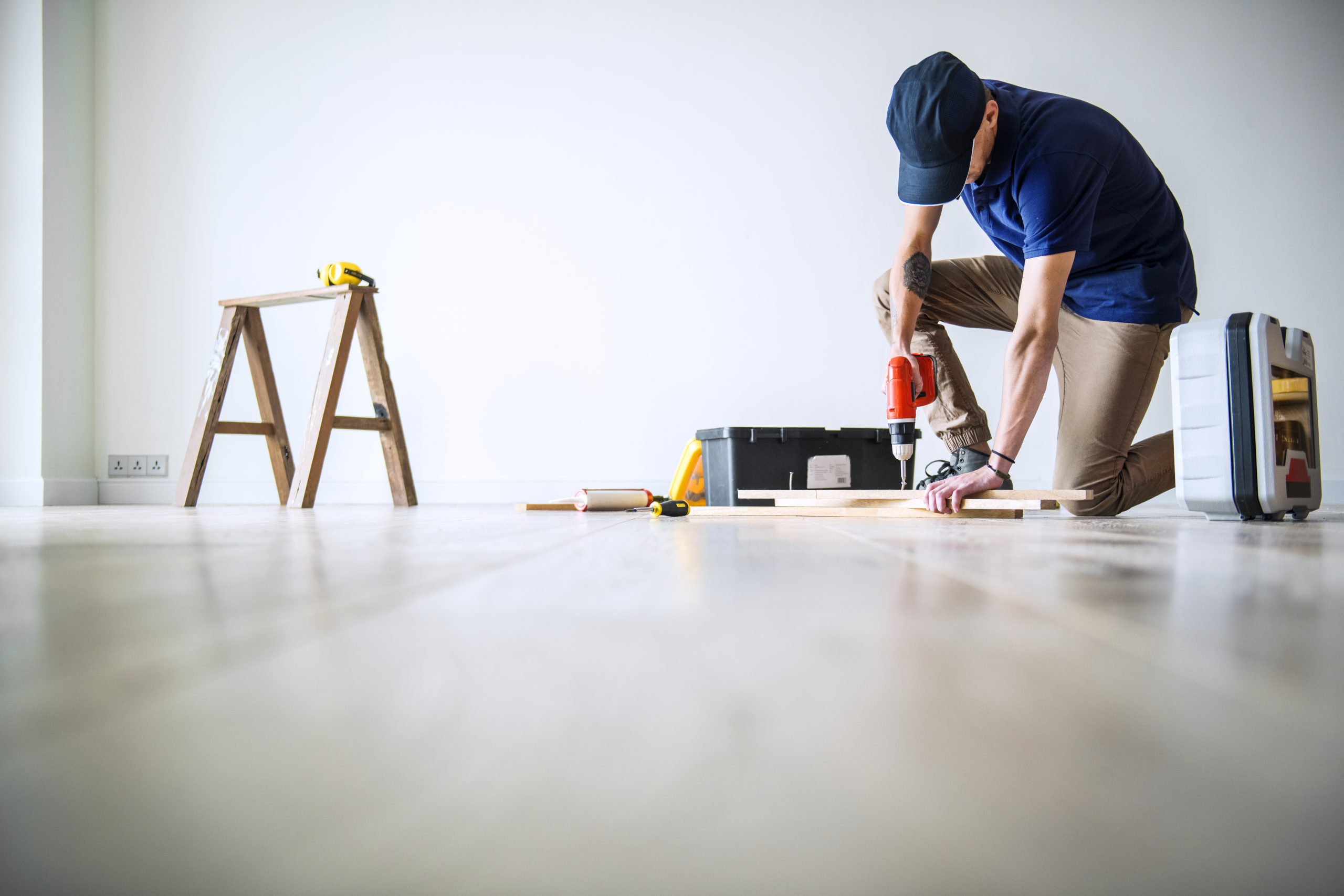 Professional contractor at work