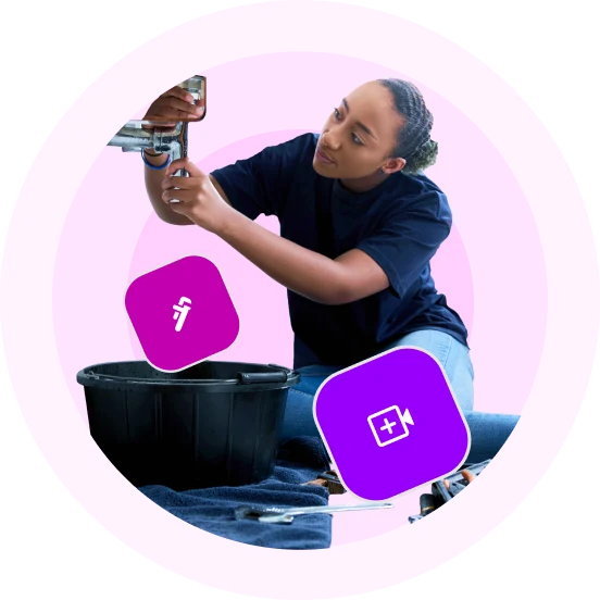 A homeowner fixing a pipe