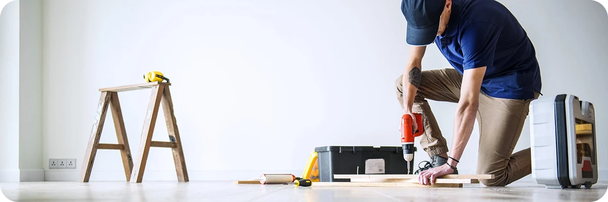 Professional contractor at work